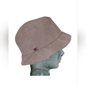 Liz Claiborne Bucket Hat Faux Suede Tan